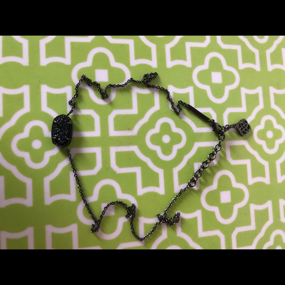 Kendra Scott Black Oval Pendant Necklace